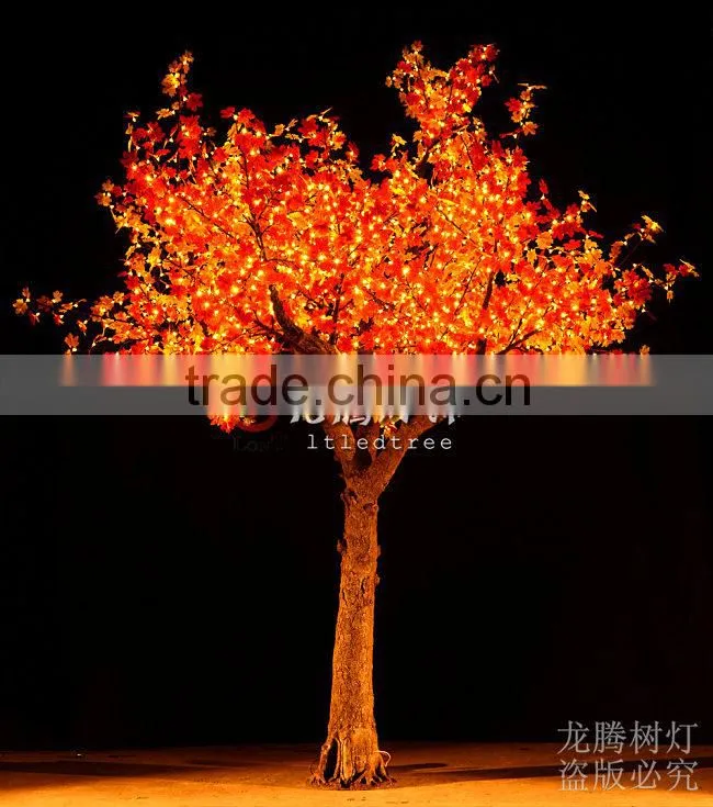 Led outdoor maple leaf lighted trees