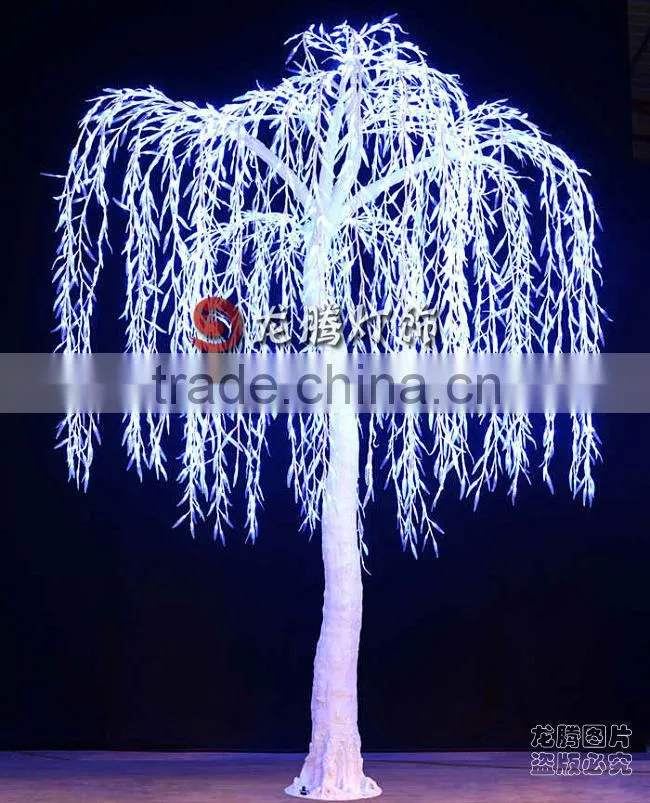 3.5m white outdoor artificial led weeping willow tree