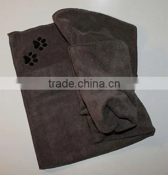 high water absorbent microfiber pet towel paw logo