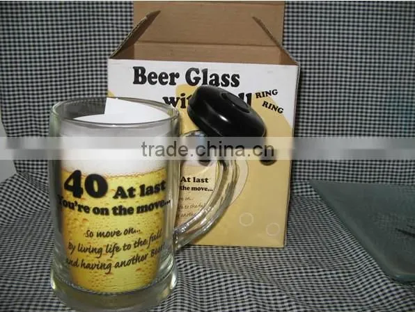 clear beer glass mug with ringer bar used