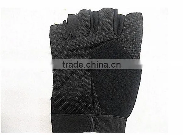 glowing logo Leather Cycling Gloves 1/2 Finger Leather Gloves Fingerless weightlifting glove