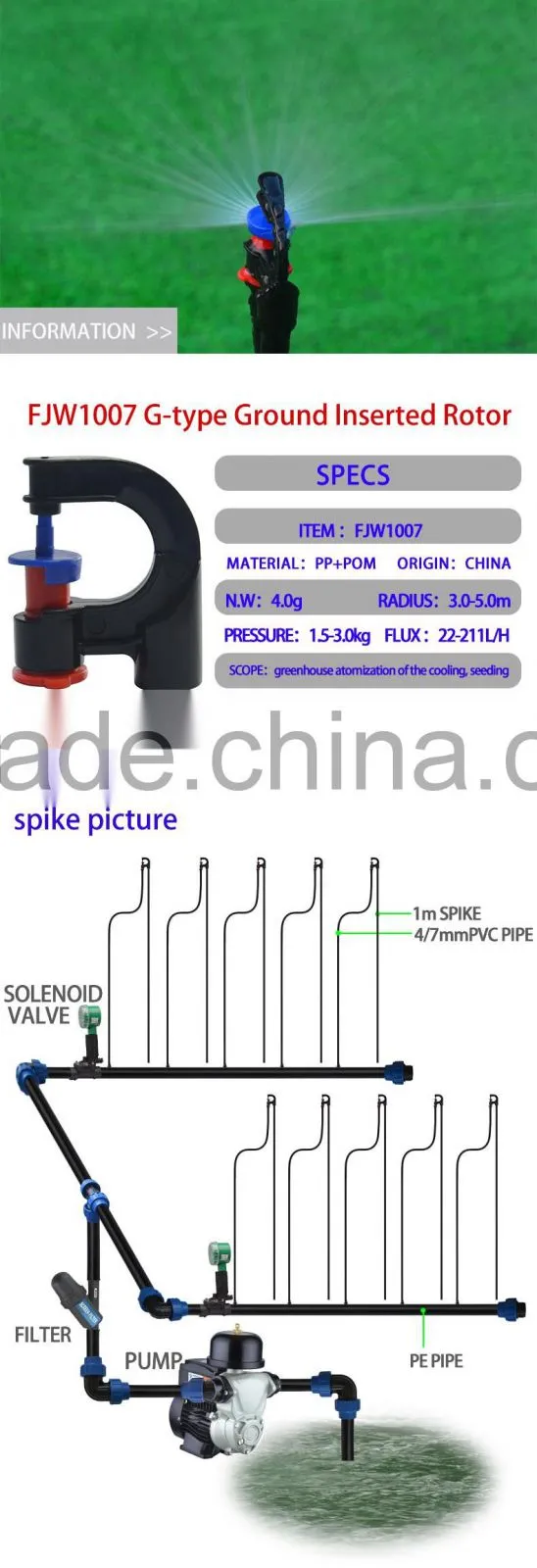low pressure sprinkler,water sprinkler/rich experience factory