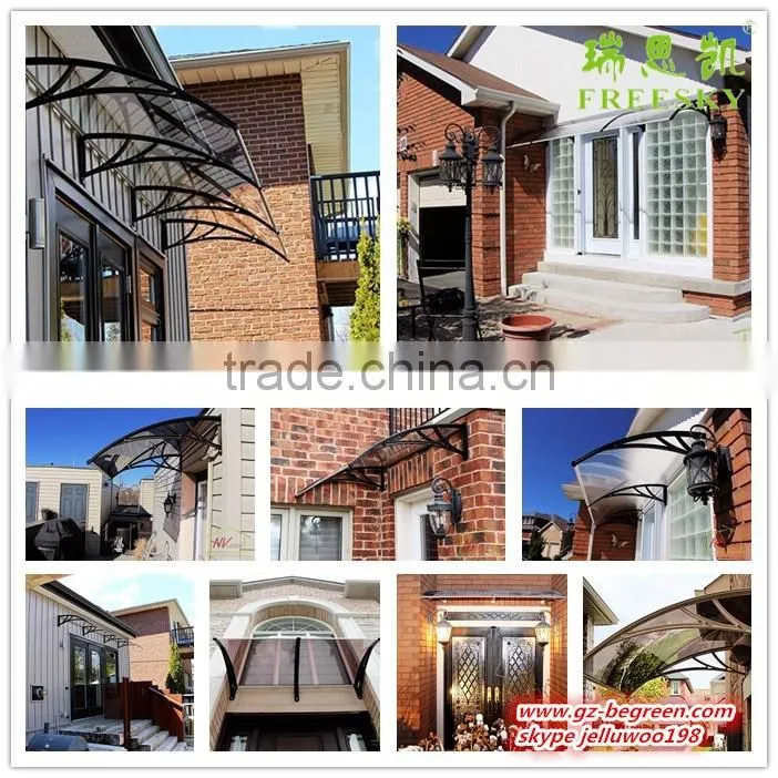 block out rain and sun Polycarbonate sheet awning with sun shield