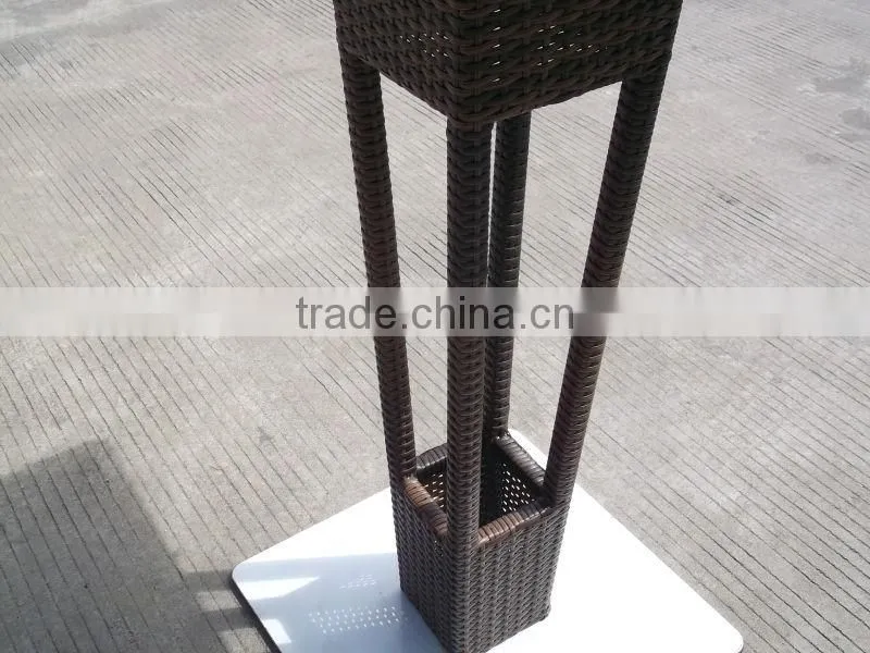 Modern rattan wicker aluminum poly bar table