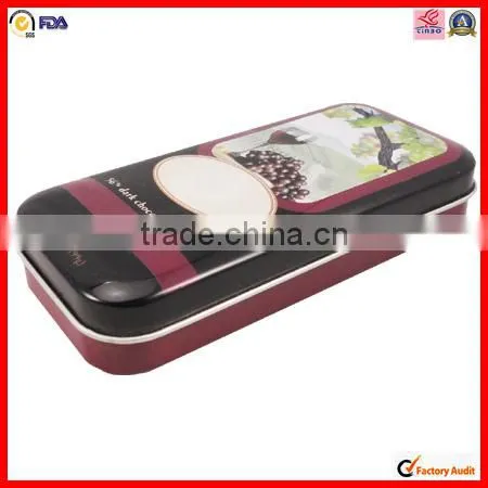 rectangle chocolate flocking gift tin box