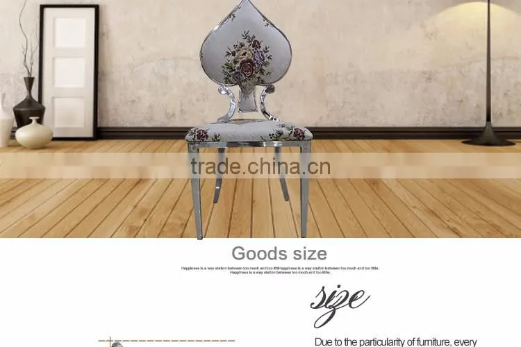 Modern poker dining chair with flower fabric