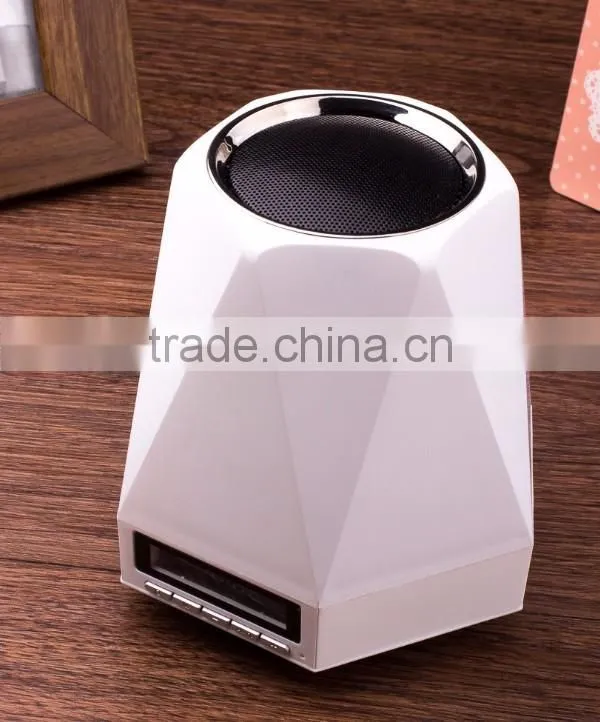 Colorful dazzle LED light Mini Crack bluetooth speaker with LED clock