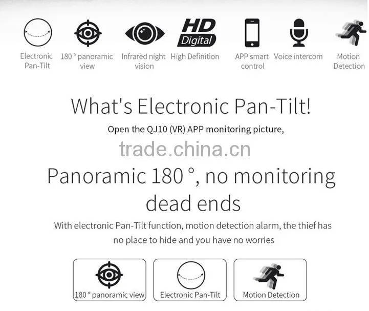 Panoramic Full View 180 Degree Electric Pan-Tilt New VR IP Wifi Camera, New Fisheye VR CCTV Camera For Sale