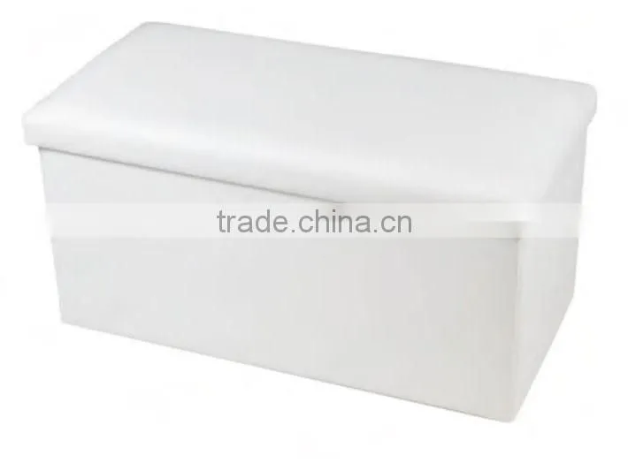 Faux Leather Folding Storage Ottoman Footrest Stool Shoe Bench Tea Table