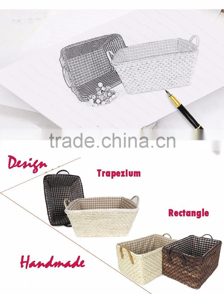 High quality large wholesale handmade cheap Corn Husk storage baskets