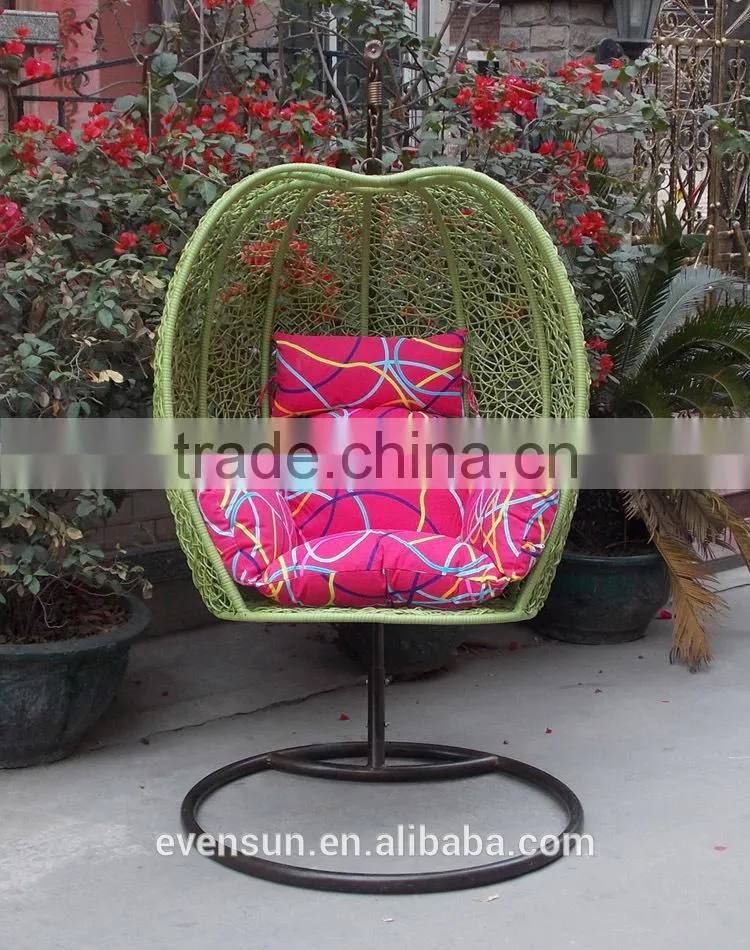 Modern Half-Apple Shaped Hammock Rattan Hanging Swing Egg Chair