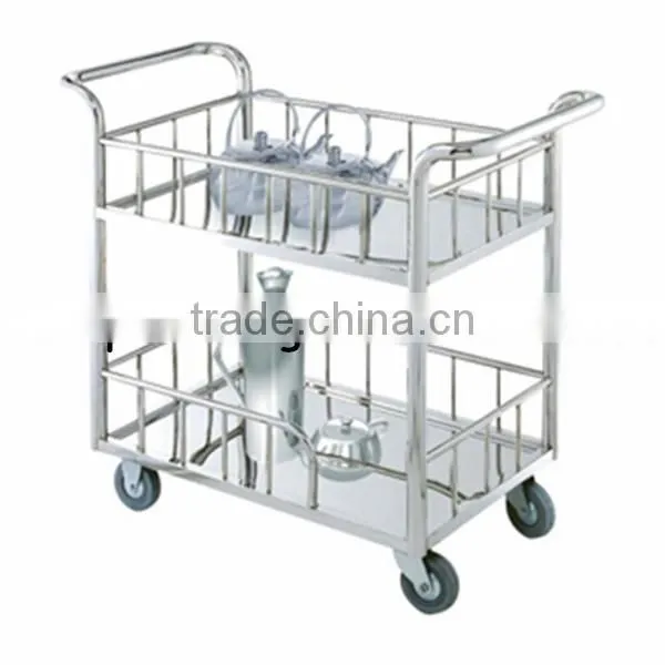 Hotel Supply Stainless Steel Movable kitchen storage trolley clearance black kitchen trolley with basket facial trolley car C260