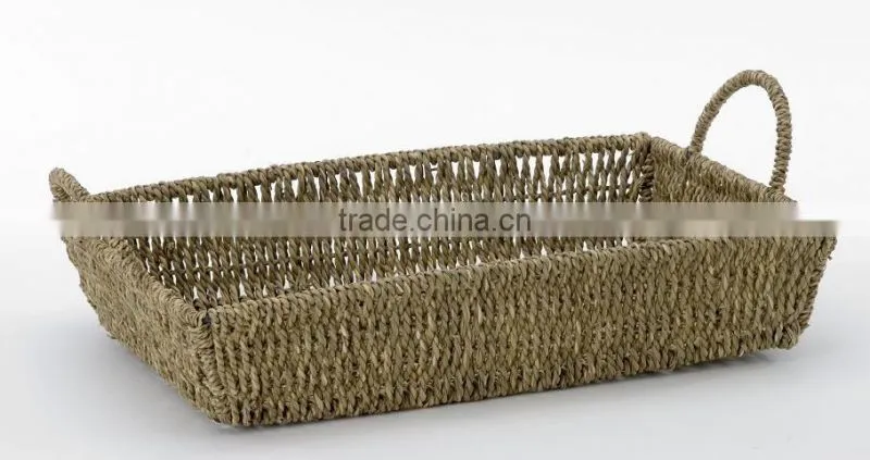 low price straw baskets with handle for gifts