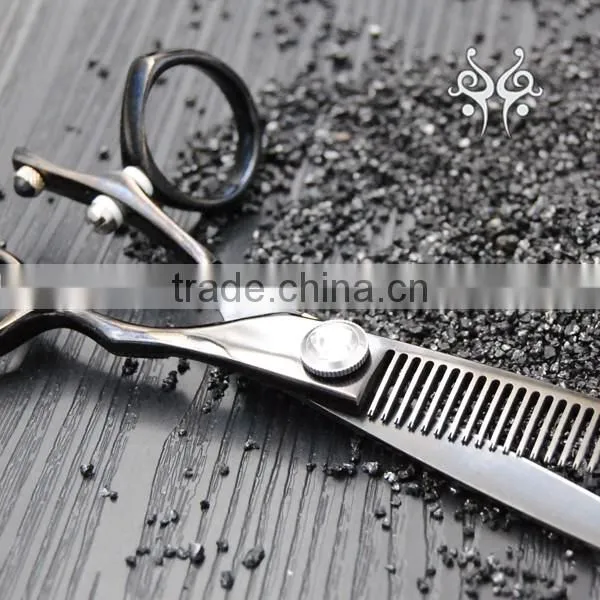 professional 360 degree swivel rotating handle hair cutting scissors