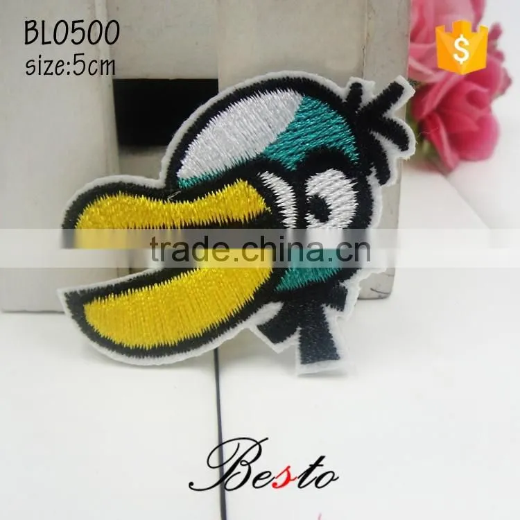 New latest beautiful smile fabric embroidery patch for baby girl dresses