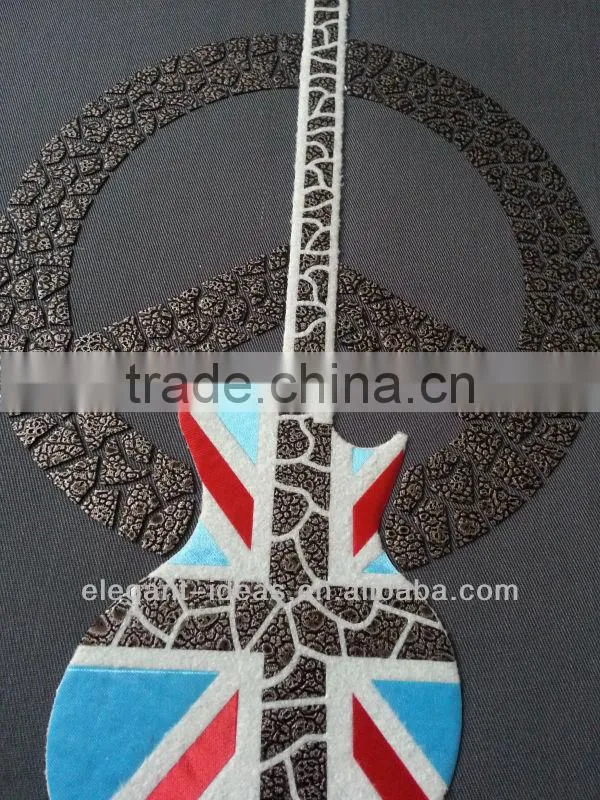 2015 leather guita heat transfer design decoration motif on garment
