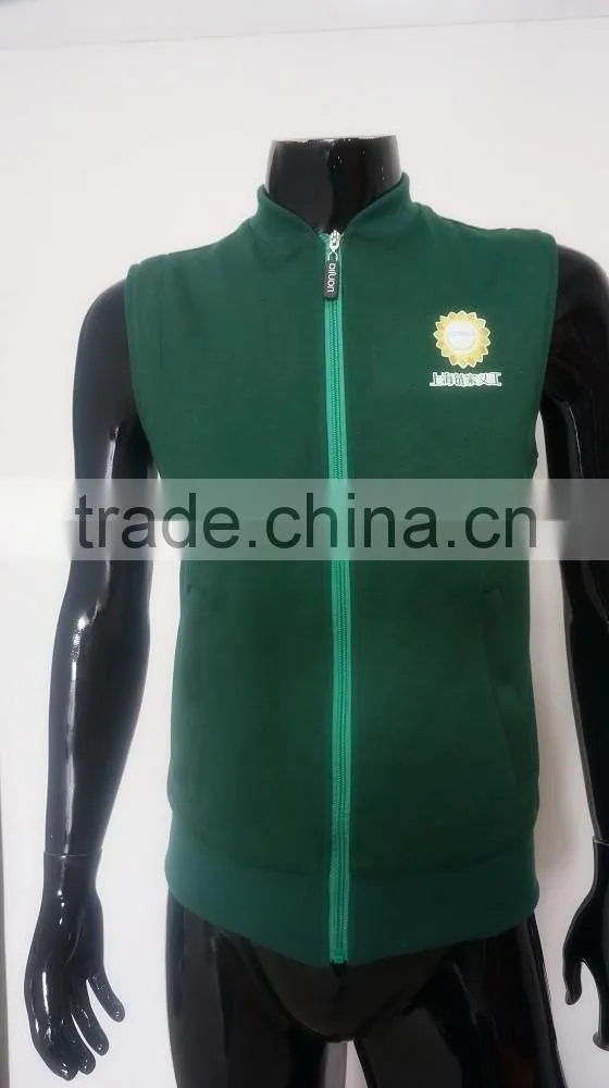 New design slim fit vest with collar YKK zipper