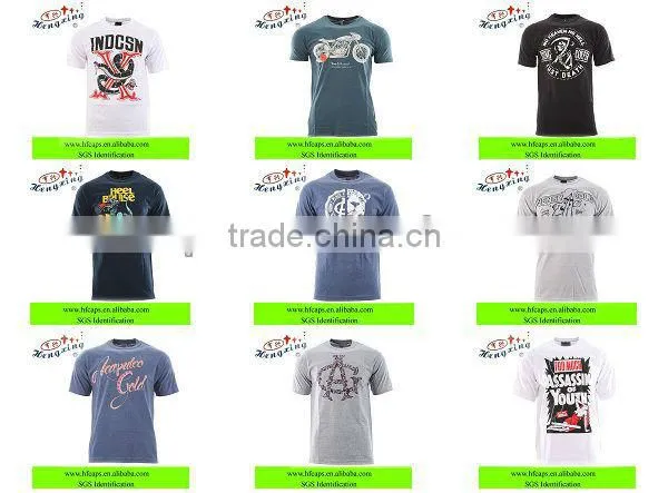 Wholesale white cotton silk print short sleeve blank cotton t shirt