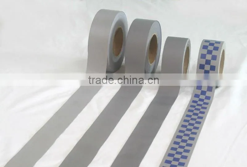 Cotton polyester retro reflective fabric tape for safety garment