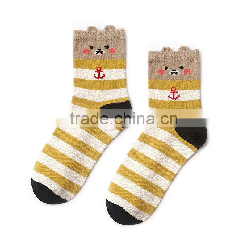 Cute cartoon character young girl tube socks/bulk wholesale socks