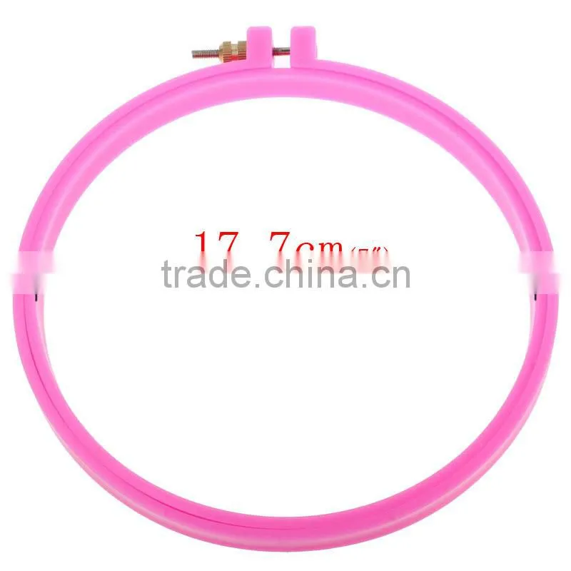 High Quality Embroidery Supplies Fuchsia Plastic Punch Embroidering Hoop