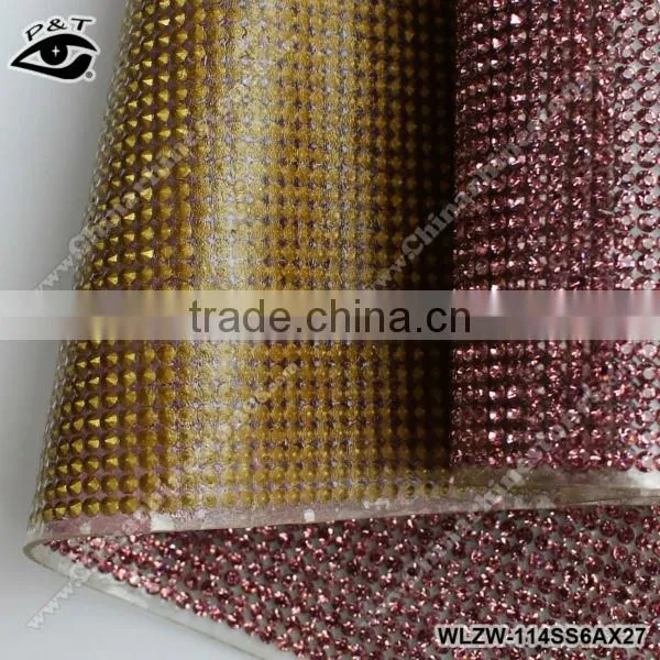 NEW!! Iron On Rhinestone Mesh Chaton Rose 2MM SS06 For Clothing Shoes