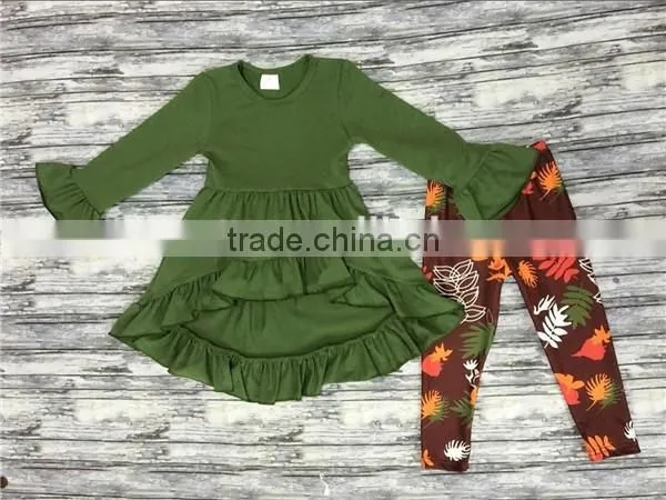 Baby clothes Easter egg printed outfit top dress with short ruffles set for Easter day