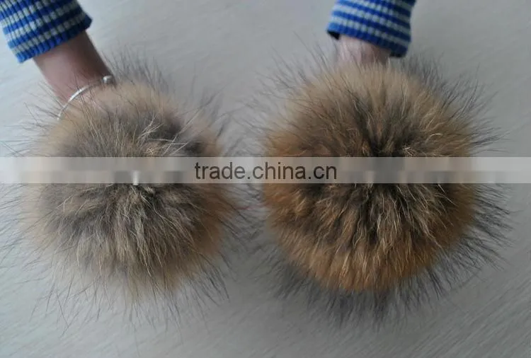 YR892 Hot Hot Cute Raccoon Fur Pom Poms Fur Balls