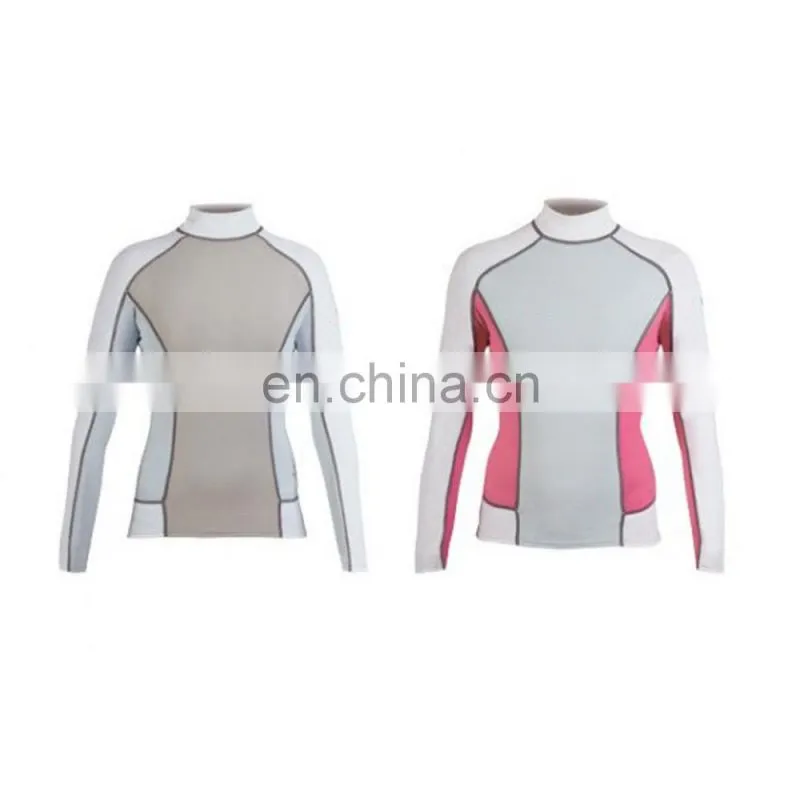 Custom printed women compression shirt rash guard