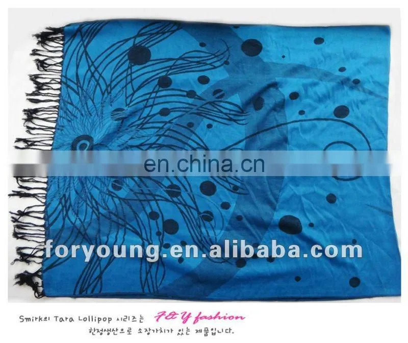 blue cotton pashmina scarf and shawl