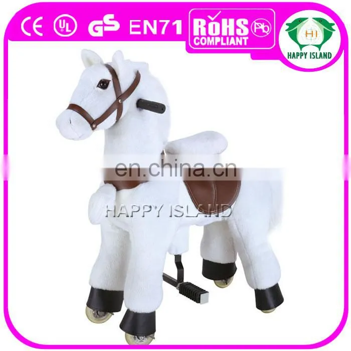 HI 2017 Hot sale mechanical plush ride on horse toy pony for kids