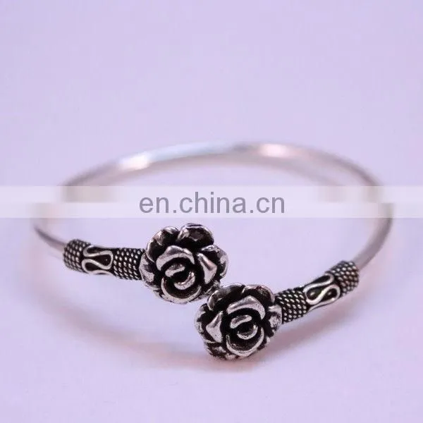 92.5 Silver Bangle Bracelet with Stones