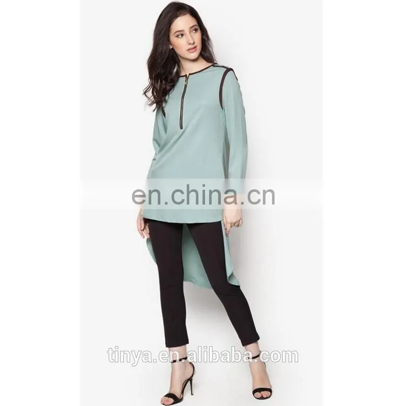 New Model Islamic Abaya Muslim Tunic Dress Tops Long sleeve Islamic Ladies Blouse