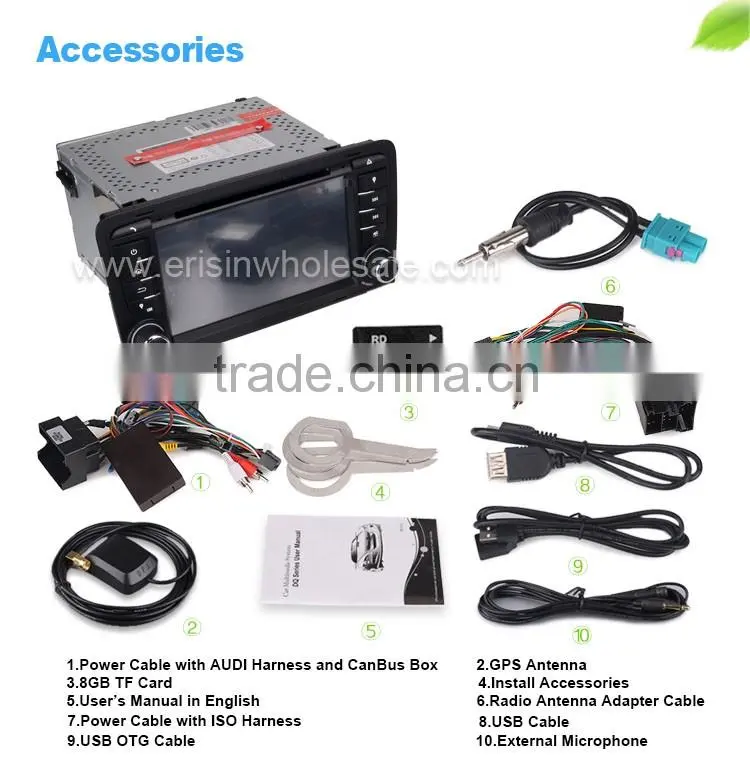 Erisin ES7047A 7 inch A3 MTK 2 Din Car Radio CD Player with GPS Bluetooth