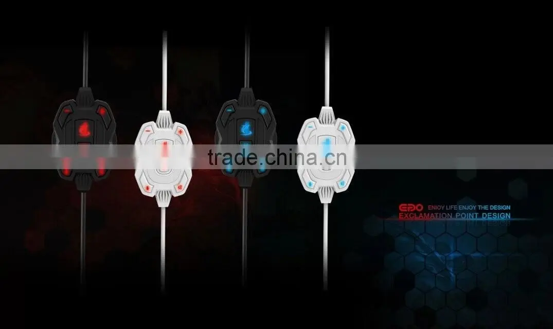 2016 professional lead light retracatble microphone gaming headset with best price