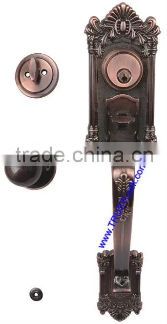 8071AC:TRUST Zinc Alloy Strong Handle Lockset with Brass cylinder