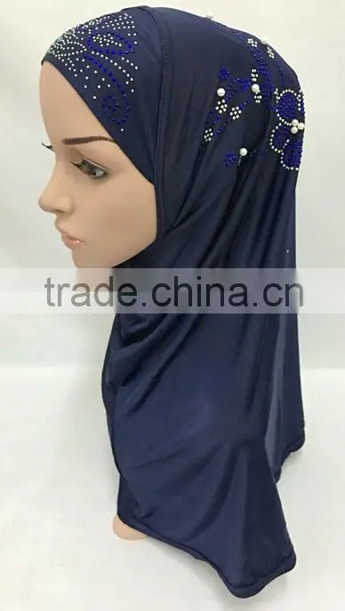 2016 Fashion modern flower hijab pearl