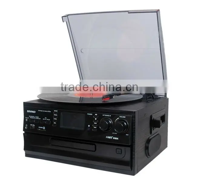 2016 Top Sale Gramophone Record Player CD USB play Radio Play