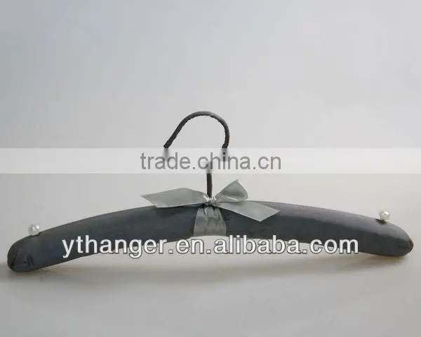 SS021 foam satin coat hanger fabric cloth hanger grey