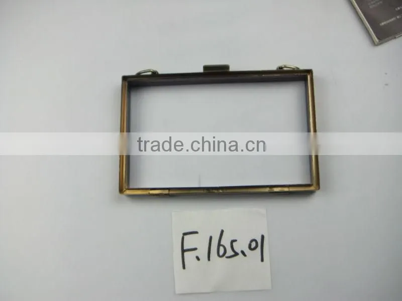2014!New Fashion Antique Brass Metal Purse Bag Frames With Clasp Loop
