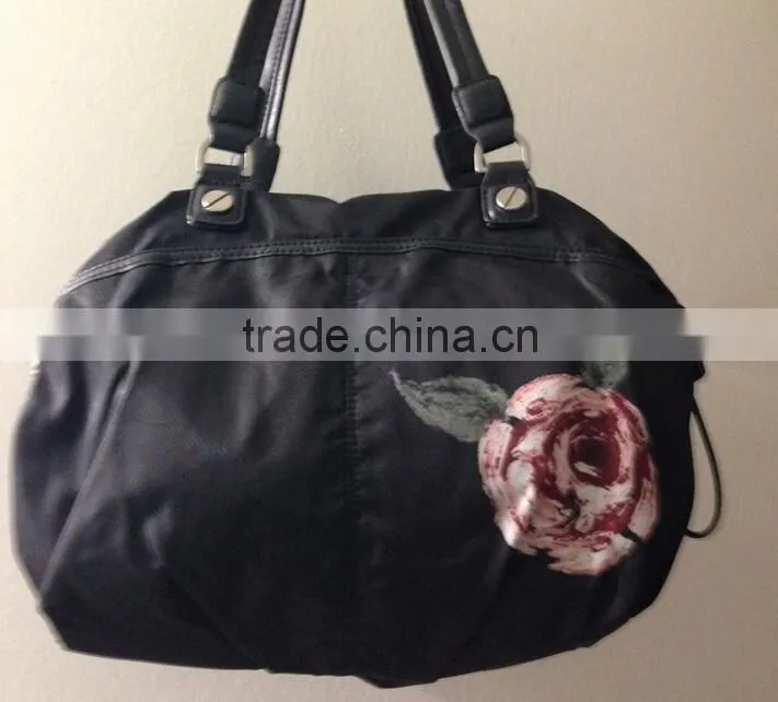 Flower pattern large space printed handbag