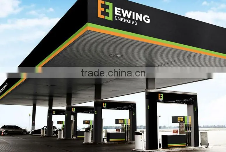 Ce Certification light steel space frame structure for gas station