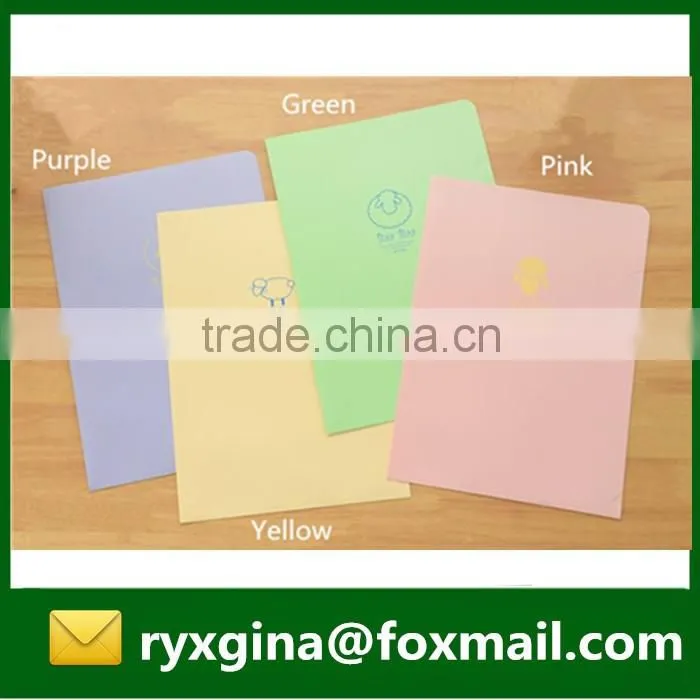 Hot sales creative design office stationery l shape plastic document folder