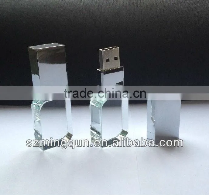 New Product Heart Shape Crystal USB Stick with LED Light Inside Gadget