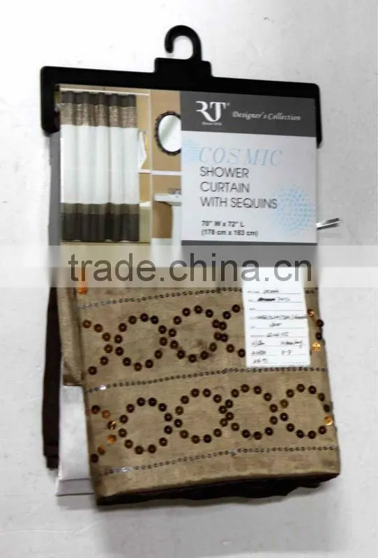 HIGHT QUALITY COSMIC SHOWER CURTAIN WITH SEQUINS FROM CHINA