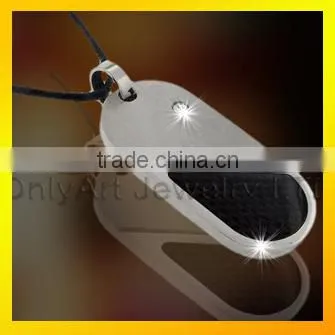round shape shiny AAA CZ inlaid women or men's titanium or stainless steel pendant