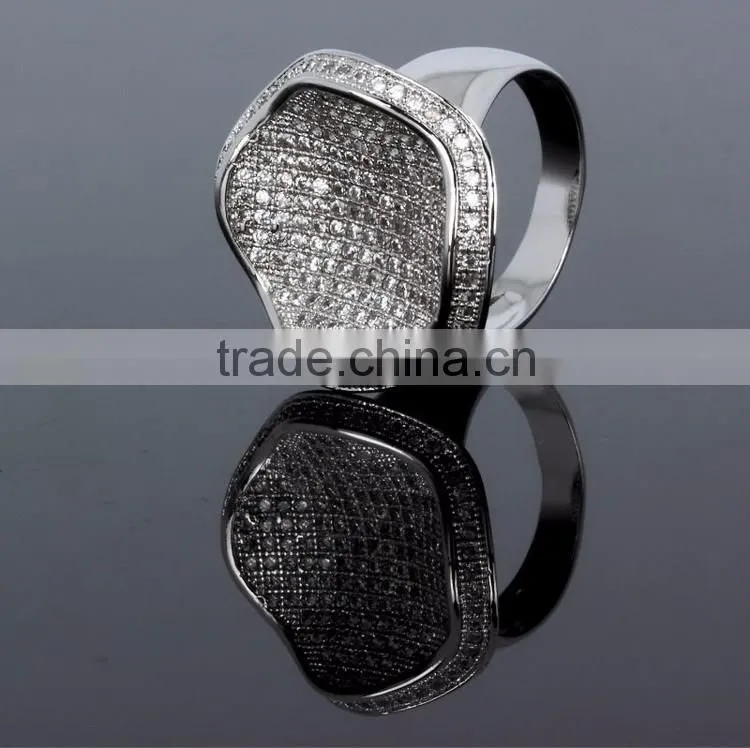 Unique Round Shape Party Cubic Zirconia Women Luxury CZ Jewelry Wedding Ring