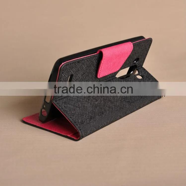 new design unique TPU+Leather cell phone cover case with card slot for LG G3