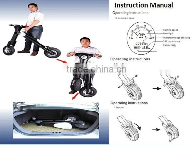 2 wheel electric scooter with aluminium ,Lithium battery 3 hours charging time