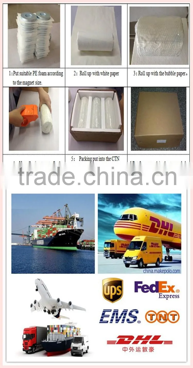 Monopole N35 neodymium magnet for leather bags packing